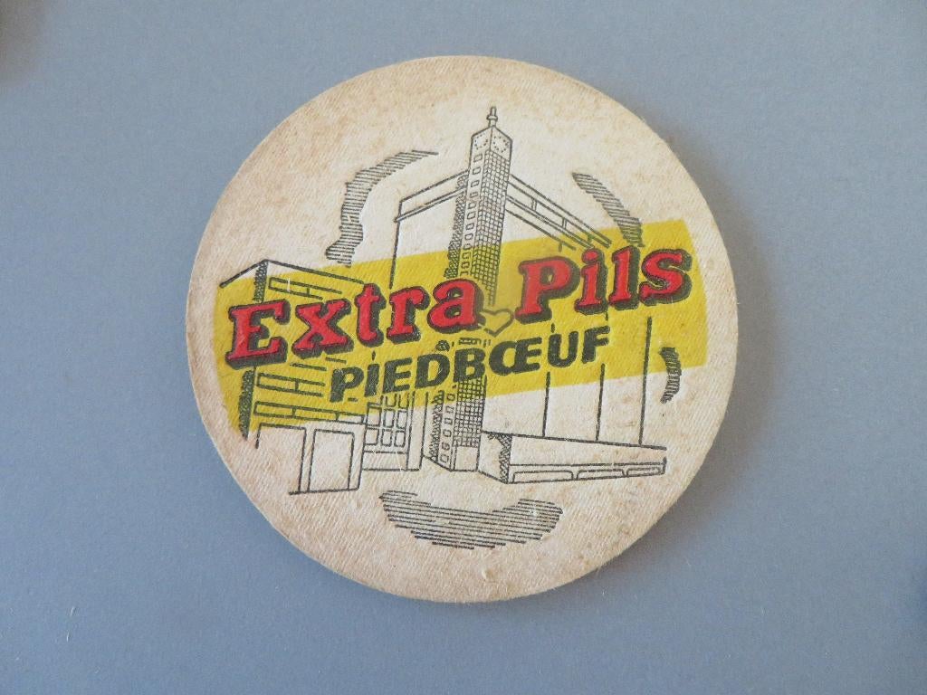 oud bierviltje Extra Pils piedboeuf, Ophalen of Verzenden, Zo goed als nieuw, Viltje(s), Overige merken