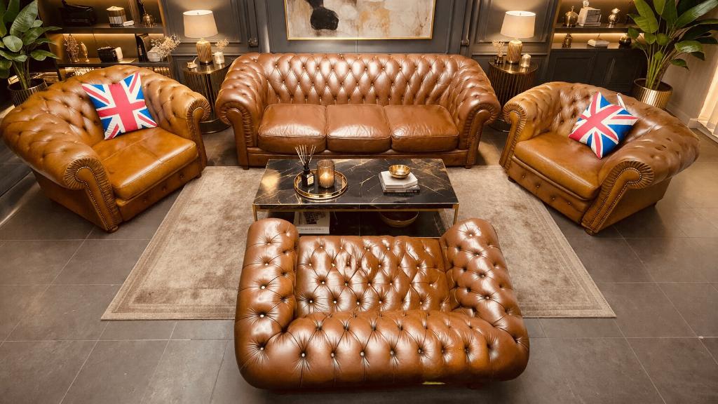 Chesterfield leder ULTRA COMPLETE 3+2+1+1 7 ZITPLAATSEN, Ophalen