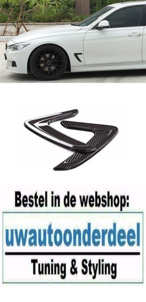 Zijscherm Canard Trim Carbon Look Voor Bmw 3 Serie F30 F31, Auto diversen, Tuning en Styling, Verzenden