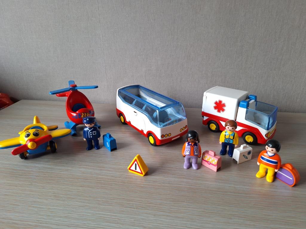 ☼ Playmobil 123 bus ambulance helicopter vliegtuig, Enfants & Bébés, Jouets | Playmobil, Enlèvement ou Envoi, Utilisé