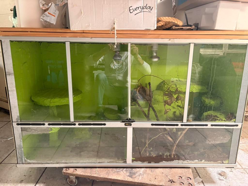 Dubbele terrarium, Dieren en Toebehoren, Ophalen, Zo goed als nieuw