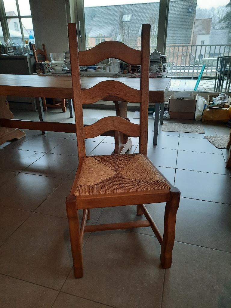 klassieke eiken stoelen met rieten zitting, Ophalen, Gebruikt, Overige kleuren, Klassiek