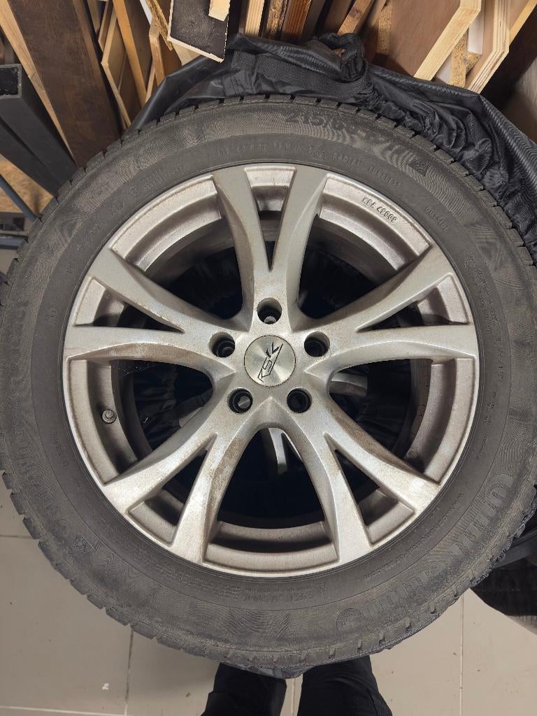 Pneus hiver + jantes, Enlèvement, Utilisé, Pneus hiver, 215 mm