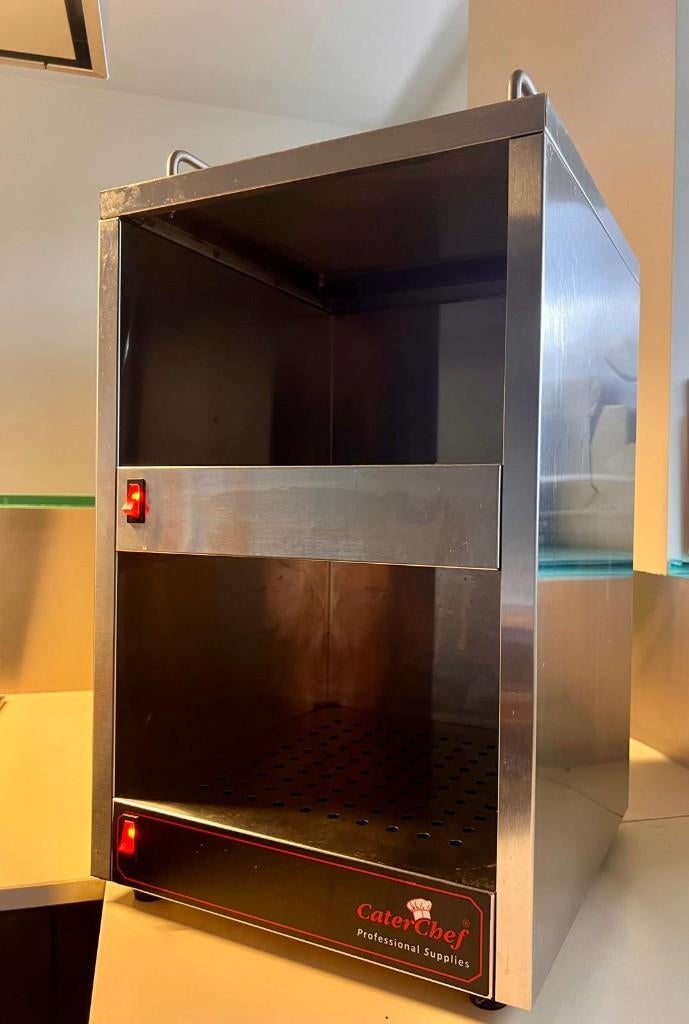 NIEUWE PRIJS Kopjes/borden verwarmer Caterchef - bijna nieuw, Zakelijke goederen, Ophalen, Gebruikt, Inox Meubilair