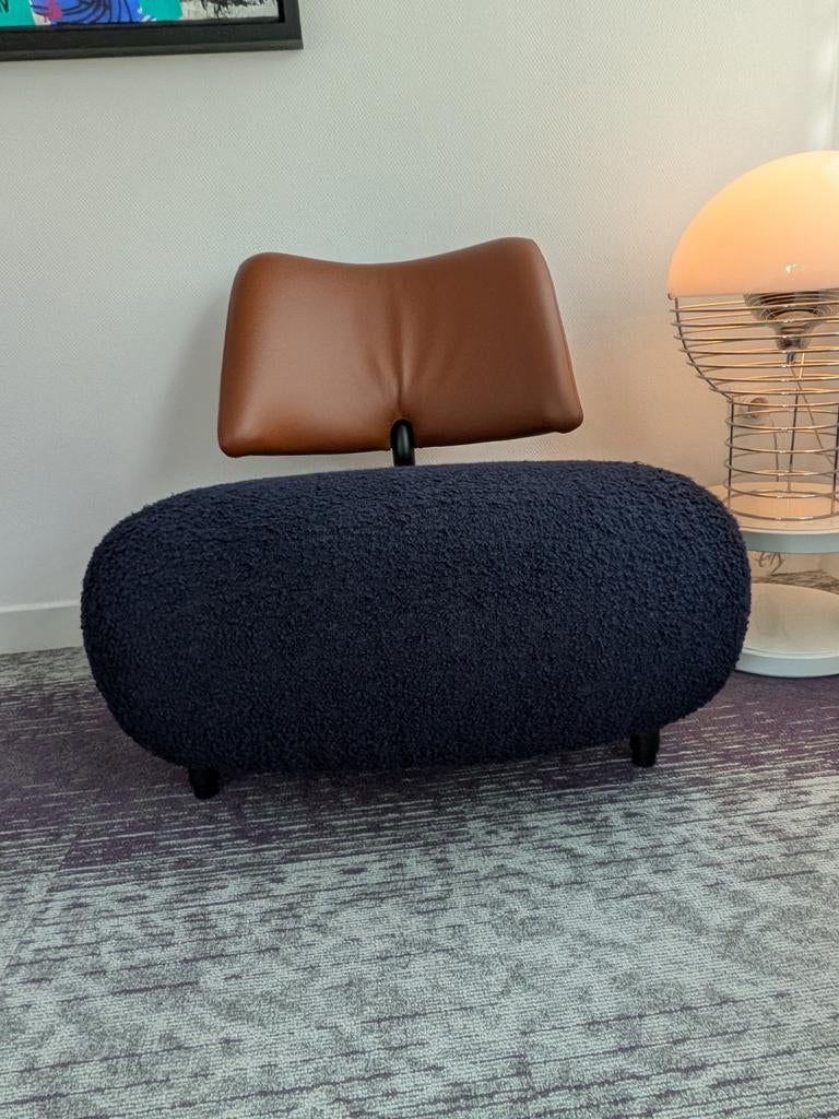 Showroommodel Leolux Pallone fauteuil met bijhorende poef, Enlèvement, Tissus