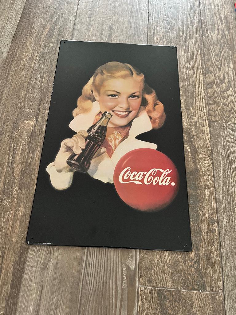 Coca Cola reclamebord 30 x 50 cm plakkaat, Verzamelen, Ophalen, Zo goed als nieuw, Reclamebord