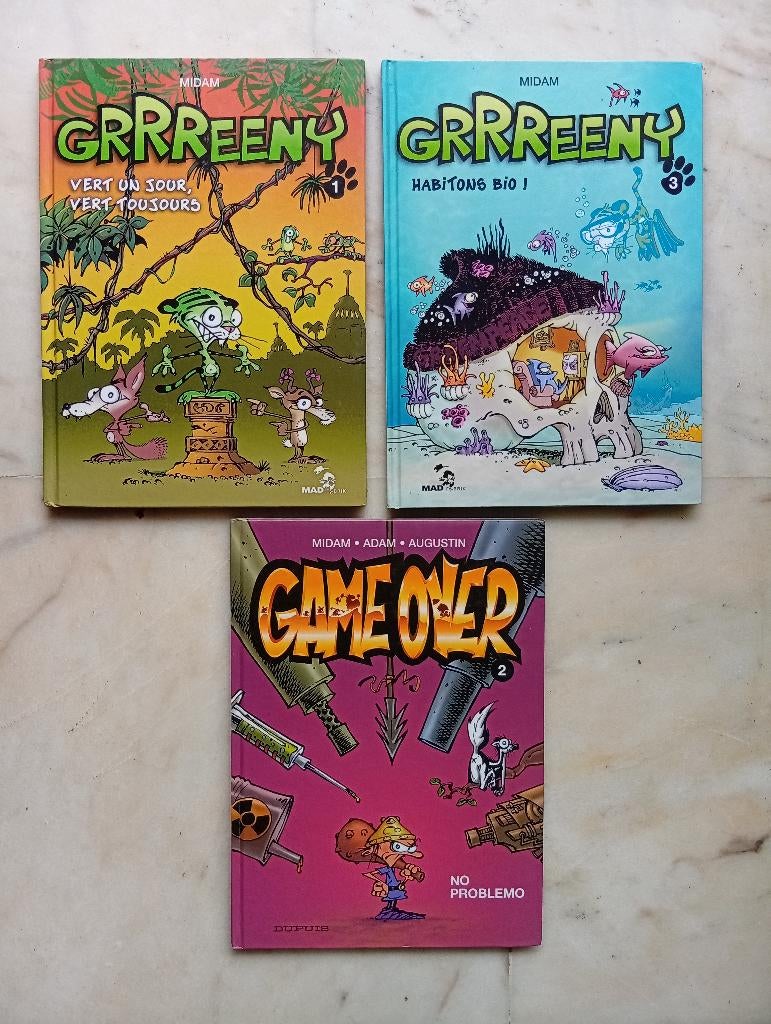 Grrreeny 1 et 3 + Game Over 2, Livres, Plusieurs BD, Enlèvement ou Envoi, Comme neuf, Midam