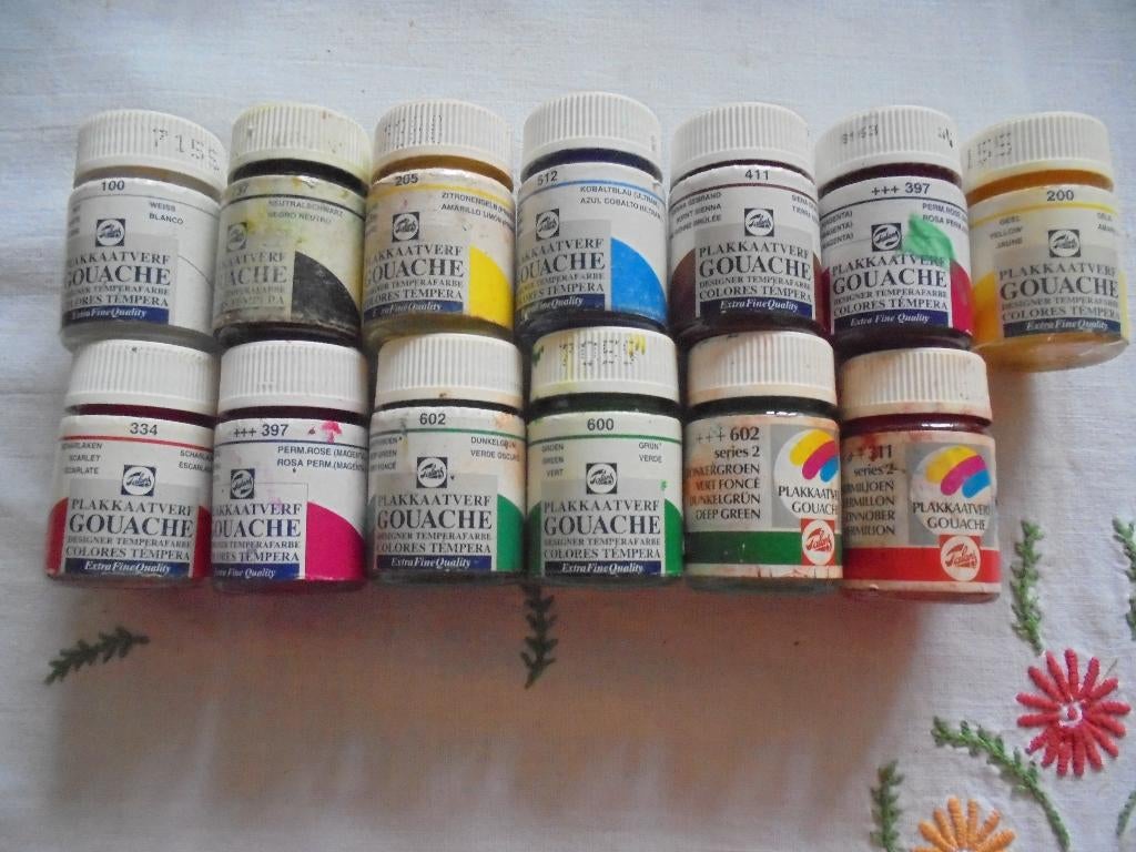 13 pots peinture ancienne  TALENS avec bouchon à vis, Enlèvement ou Envoi, Utilisé