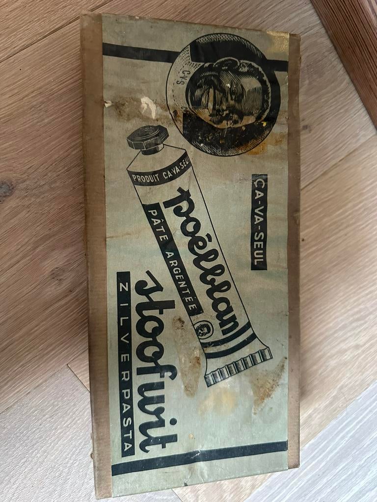 Oude doos ca-va-seul stoofwit zilverpasta, Verzamelen, Merken en Reclamevoorwerpen, Ophalen of Verzenden, Zo goed als nieuw