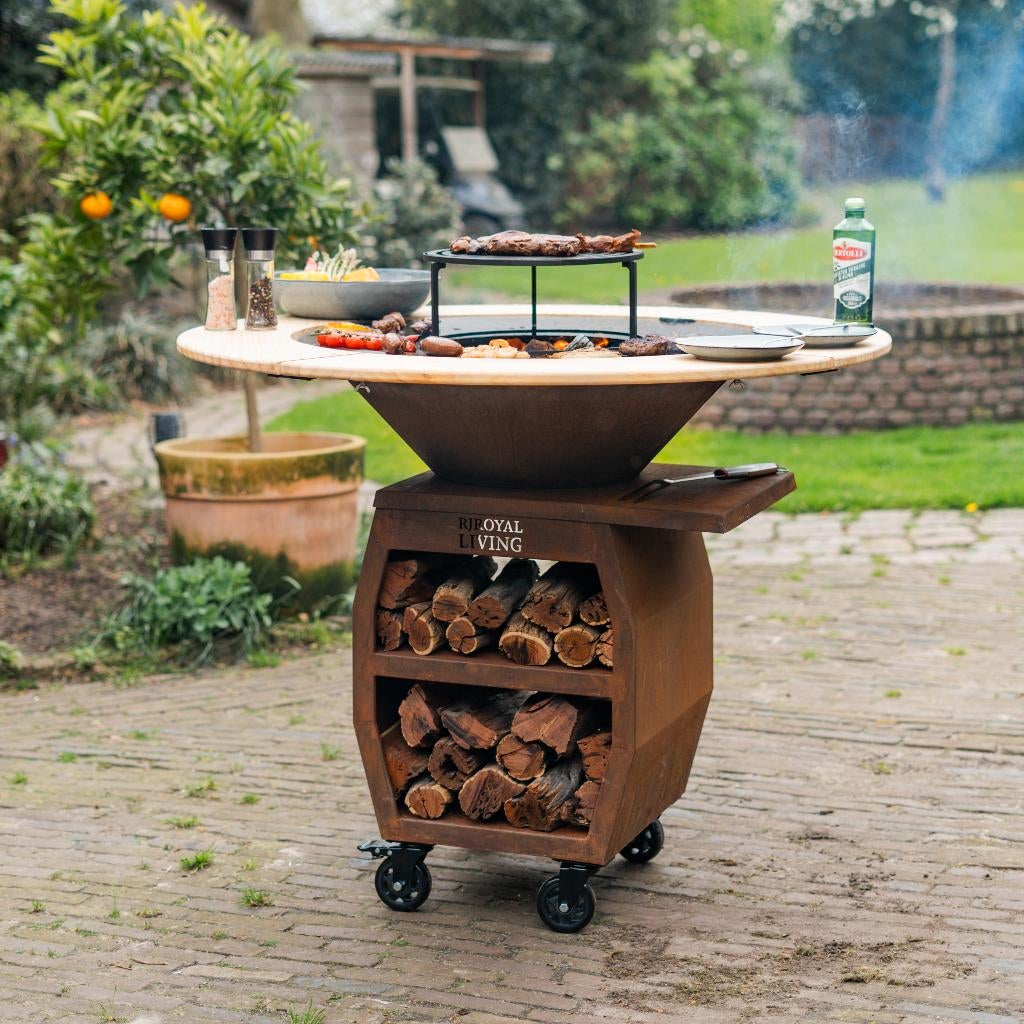 Plancha BBQ Compañero XXL en acier Corten 2.0 avec cadre NW, Enlèvement ou Envoi, Neuf, RJRoyal Living, Avec accessoires