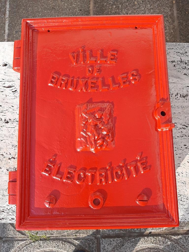 Antique1900 VILLE DE BRUXELLES vieux boîtier élec en fonte, Enlèvement ou Envoi