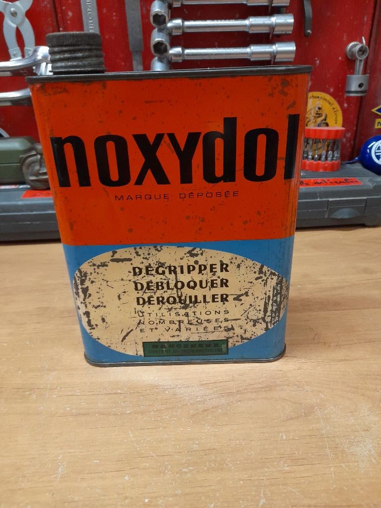 Oud leeg noxydol-olieblikje, Verzenden, Gebruikt, Overige typen