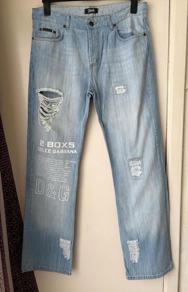Dolce Gabbana herenjeans maat 36 lees de advertentie, Zo goed als nieuw, Blauw, W36 - W38 (confectie 52/54), Dolce Gabbana