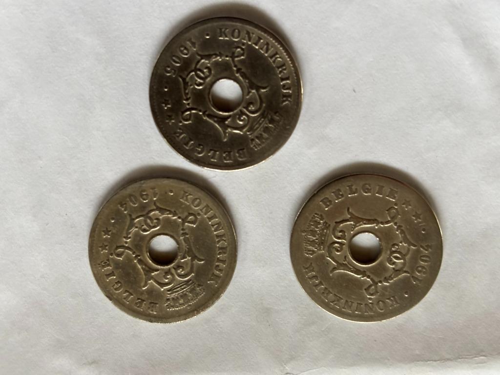 3 muntstukken 10 Belgische centimes, Postzegels en Munten, Munten | België, Ophalen of Verzenden