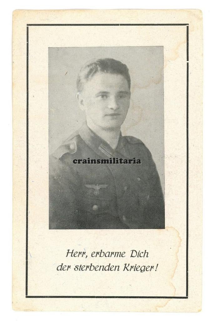 Gezocht doodsprentje Duitse soldaat gesneuveld Gellik, Ophalen of Verzenden