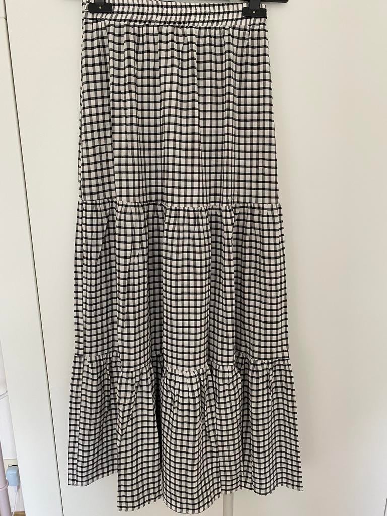 Pippa’H - Zwart geruite lange rok. Maat XS. Nieuw, Kleding | Dames, Ophalen of Verzenden, Maat 34 (XS) of kleiner, Zwart