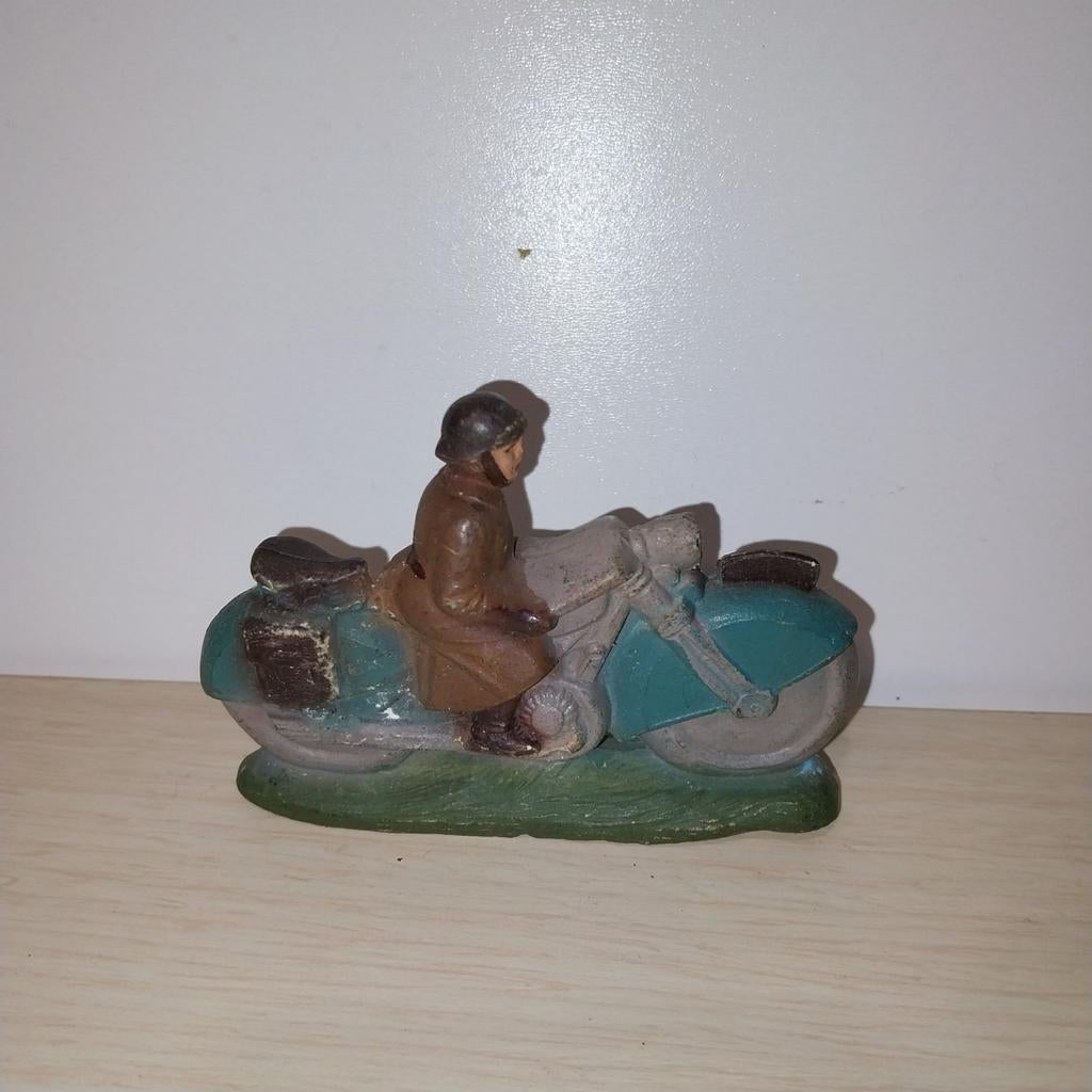 Lineol motorrijder – Duits compositie speelgoed ca. 1930, Collections, Enlèvement