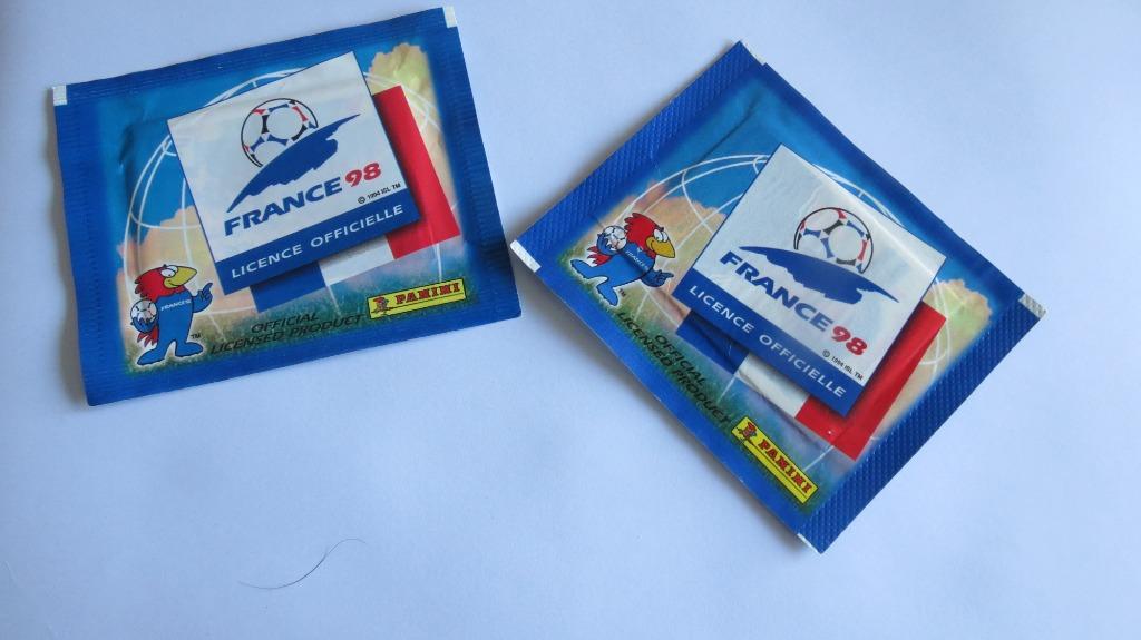 2 paquets de Panini Coupe du Monde 1998 France, Collections, Envoi, Neuf, Affiche, Image ou Autocollant