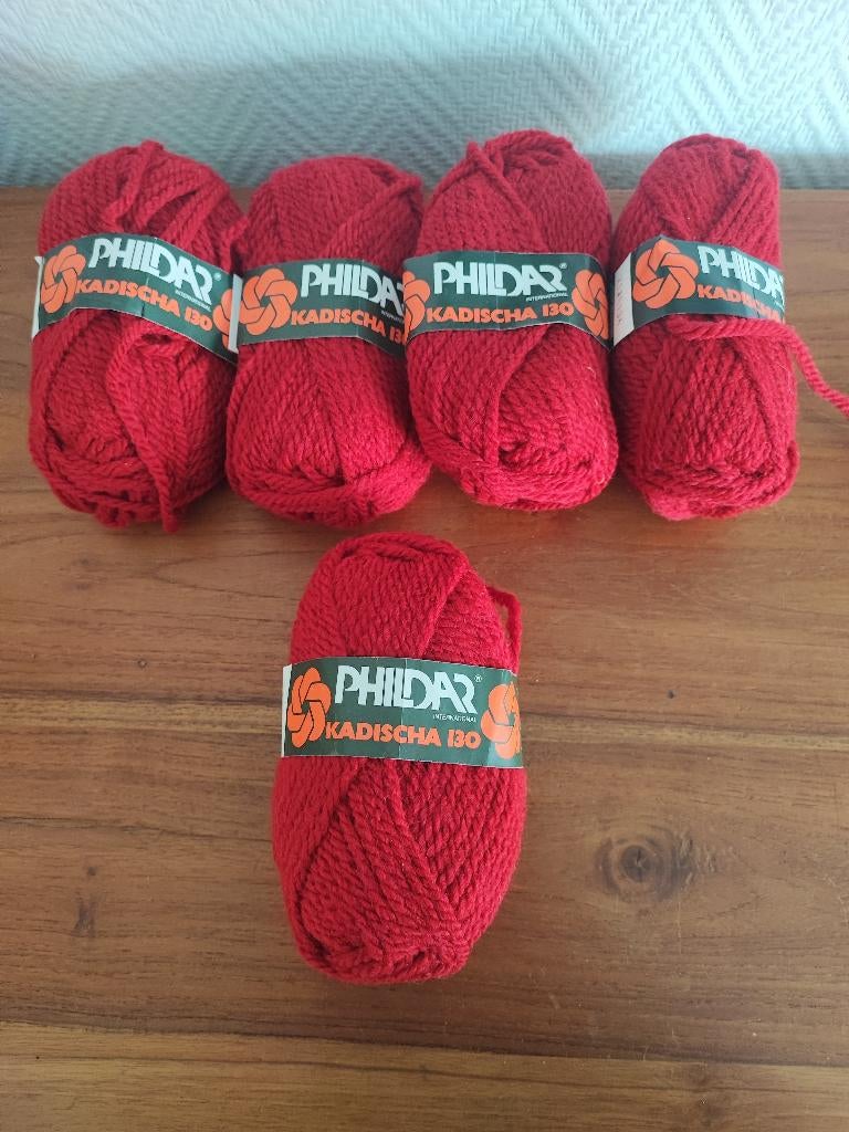 Phildar Kadischa 130 rouge 5 ampoules, 1 p/s, lot de 4€, Hobby & Loisirs créatifs, Enlèvement ou Envoi, Comme neuf