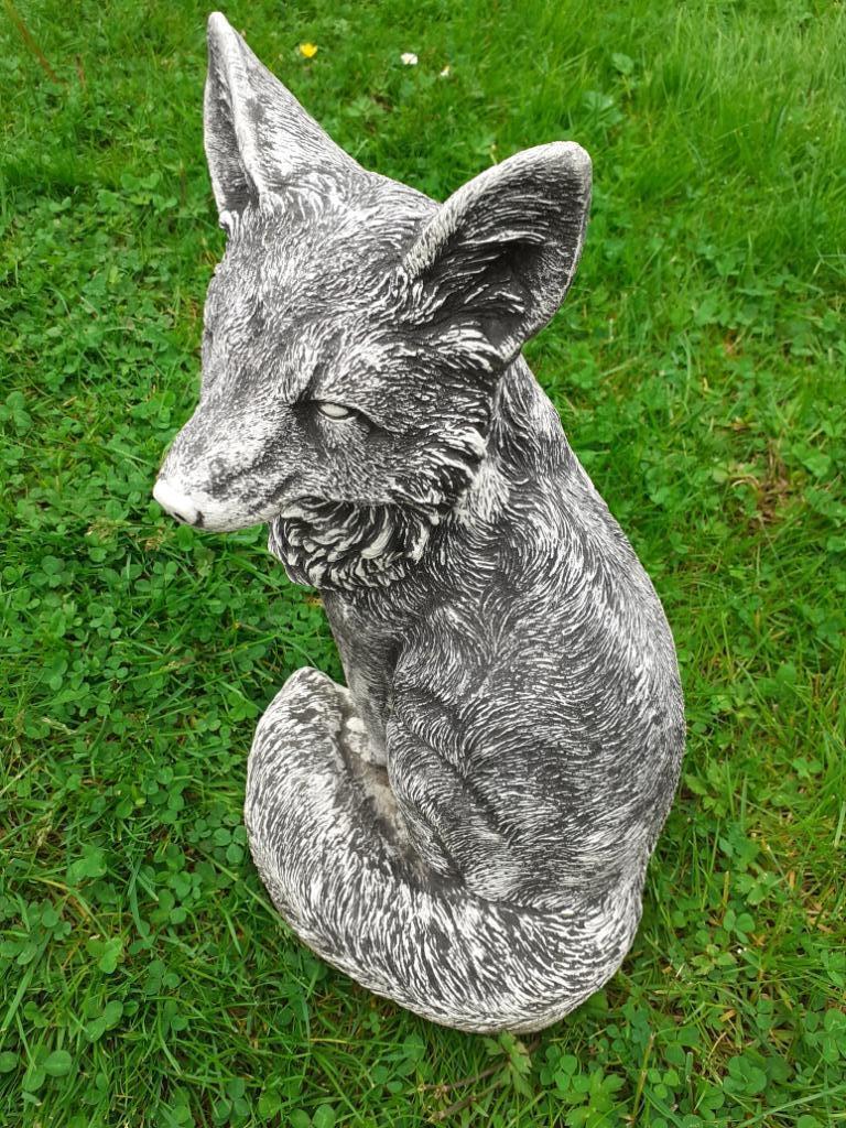 SUPERBE RENARD EN PIERRE RECONSTITUEE, Enlèvement, Neuf, Pierre, Animal