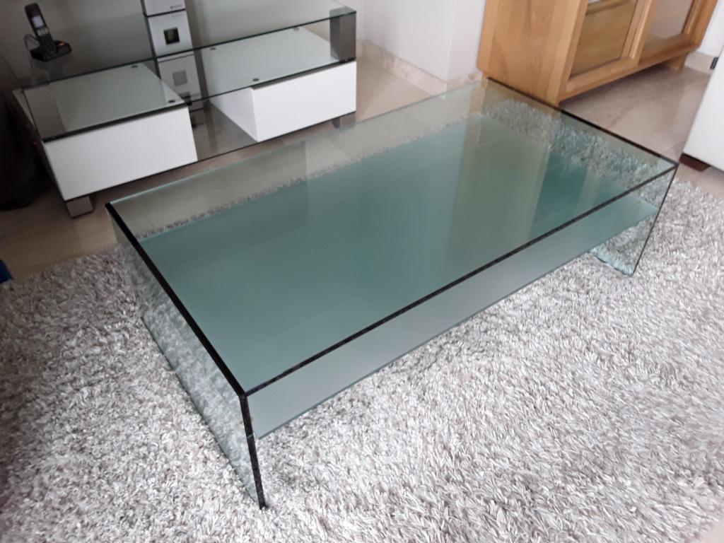 Table basse italienne en verre, Maison & Meubles, 100 à 150 cm, Moins de 50 cm, Enlèvement, Utilisé