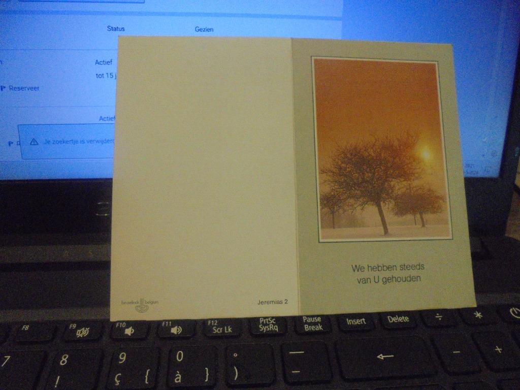 dp Gerard Vermeesch, Verzamelen, Bidprentjes en Rouwkaarten, Ophalen of Verzenden, Bidprentje