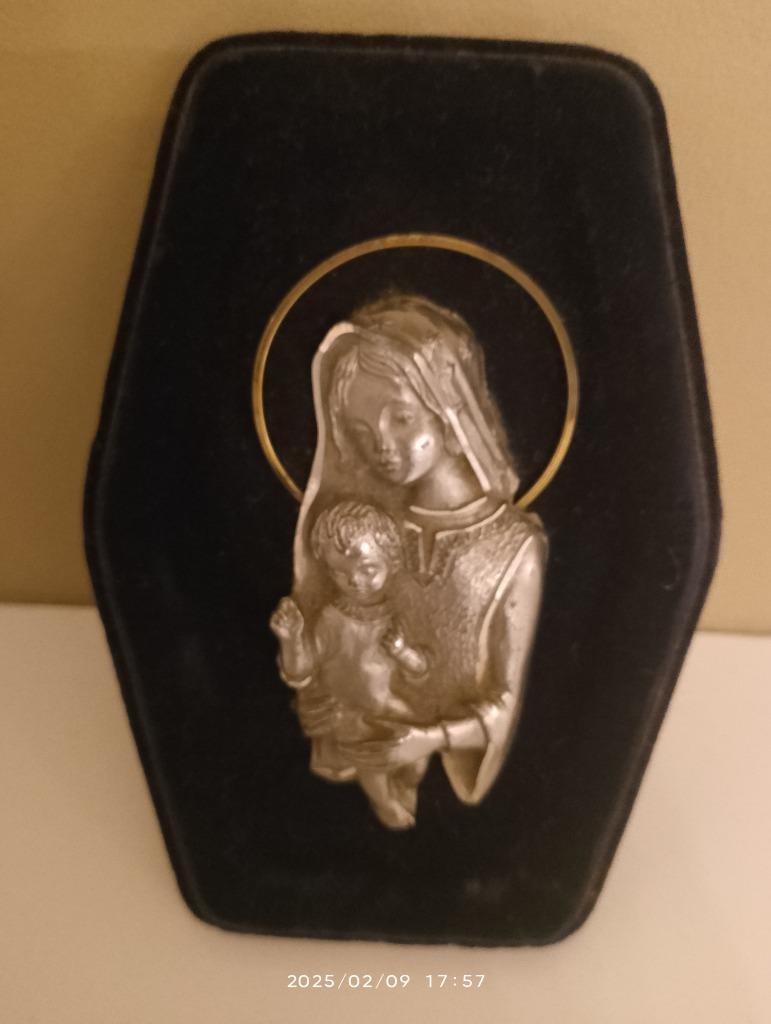 Tinnen mariabeeld, handgemaakt, 14 op 10, Ophalen of Verzenden