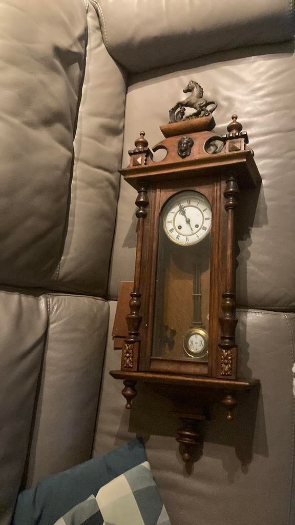 Mooie klok met paard, Antiek en Kunst, Ophalen of Verzenden