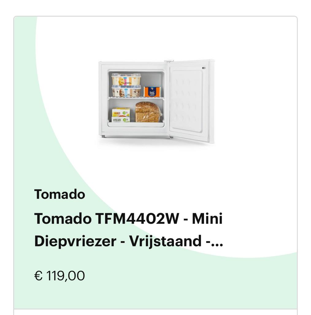 Mini vriezer TOMADO, Elektronische apparatuur, Vriezers en Diepvrieskisten, Ophalen, Zo goed als nieuw