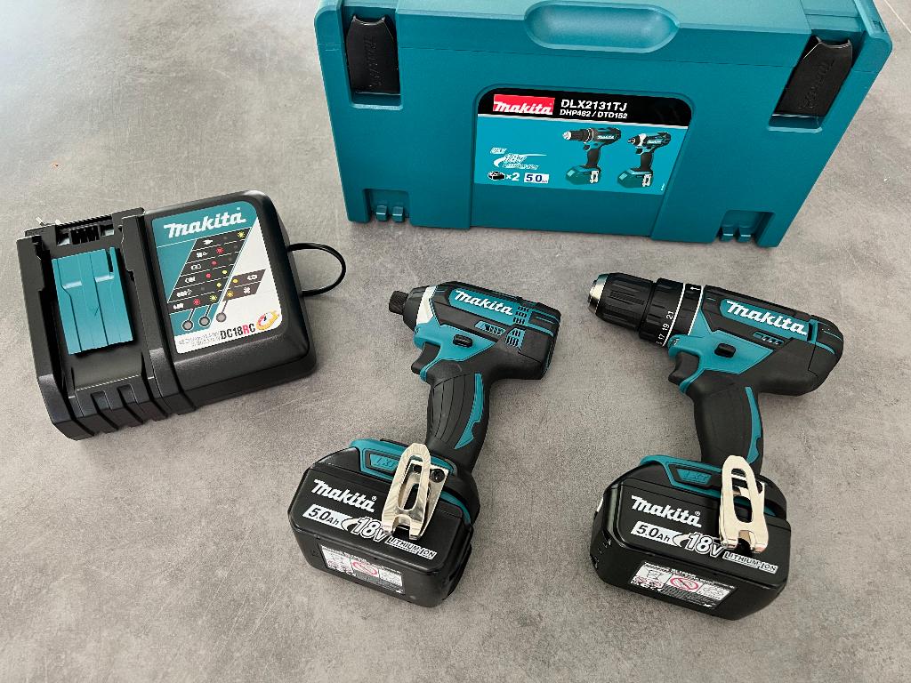 MAKITA DLX2131TJ 18V 5.0Ah ACCU COMBISET BOORMACHINE SLAGTOL, Bricolage & Construction, Outillage | Foreuses, Neuf, Foreuse et Perceuse