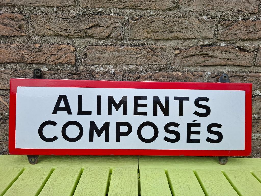 Plaque émaillée Aliments Composés, Collections, Marques & Objets publicitaires, Neuf, Panneau publicitaire, Enlèvement ou Envoi