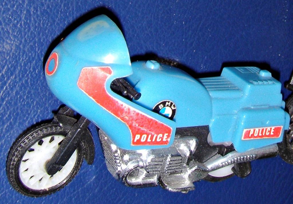 Moto BMW Police "vintage" en plastique, moteur à friction, Enlèvement ou Envoi, Utilisé, Autres types, Autres marques