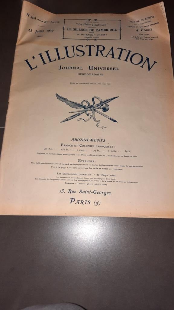 Vintage journal l illustration 1927, Ophalen of Verzenden