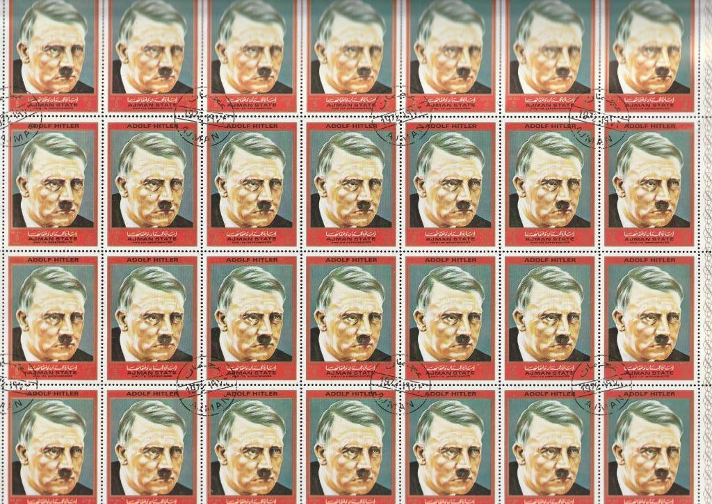 lot de 28 timbres Hitler de l'année 1972 par Ajman, Envoi, Autres périodes, Affranchi