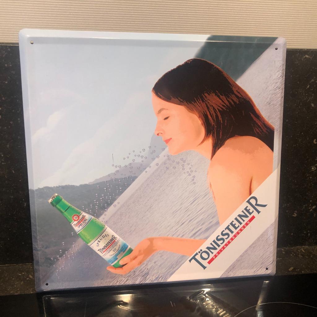 Tönissteiner sprudel reclamebord metaal, Verzamelen, Ophalen of Verzenden, Zo goed als nieuw, Reclamebord