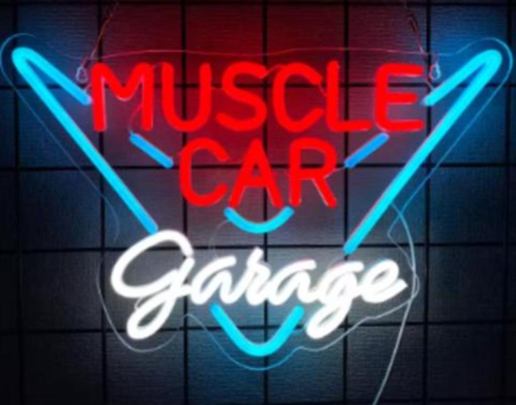 LED lamp neon stijl Muscle Car Garage (41x27.5cm), Ophalen of Verzenden, Nieuw