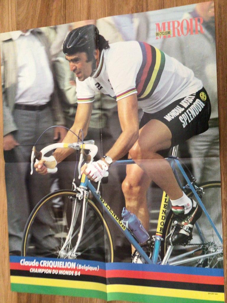 Wielerposter wk team splendor claude criquielion, Sport en Fitness, Verzenden, Zo goed als nieuw