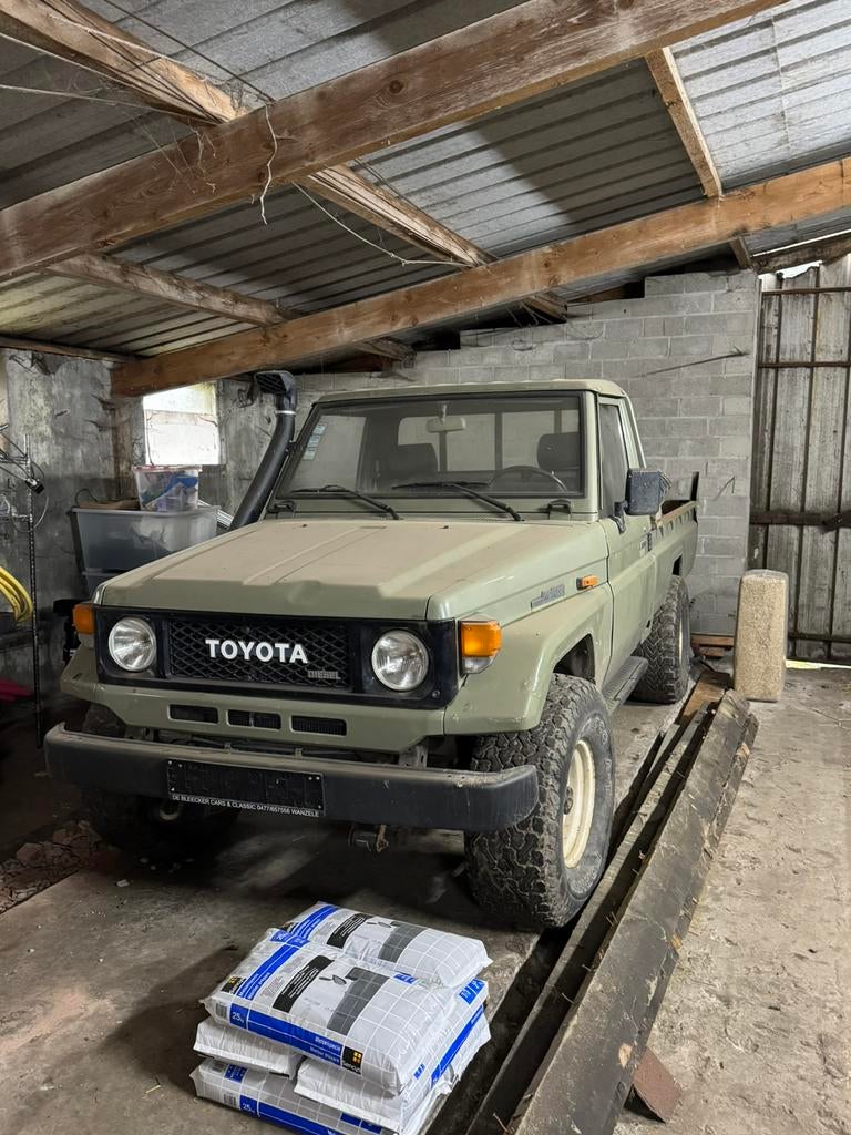 Land cruiser bj75 pickup, Auto's, Toyota, Particulier, Diesel, SUV of Terreinwagen, 2 deurs, Handgeschakeld, Groen, Ophalen