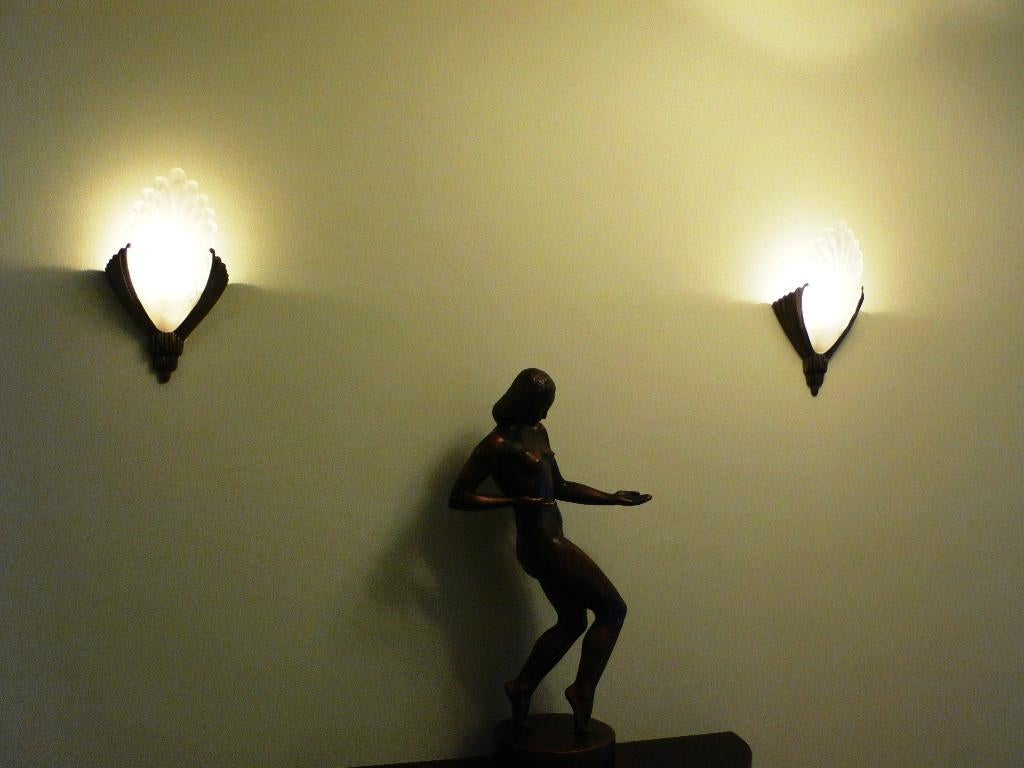 Deux paires d'appliques Degué de style Art Déco, Antiquités & Art, Enlèvement