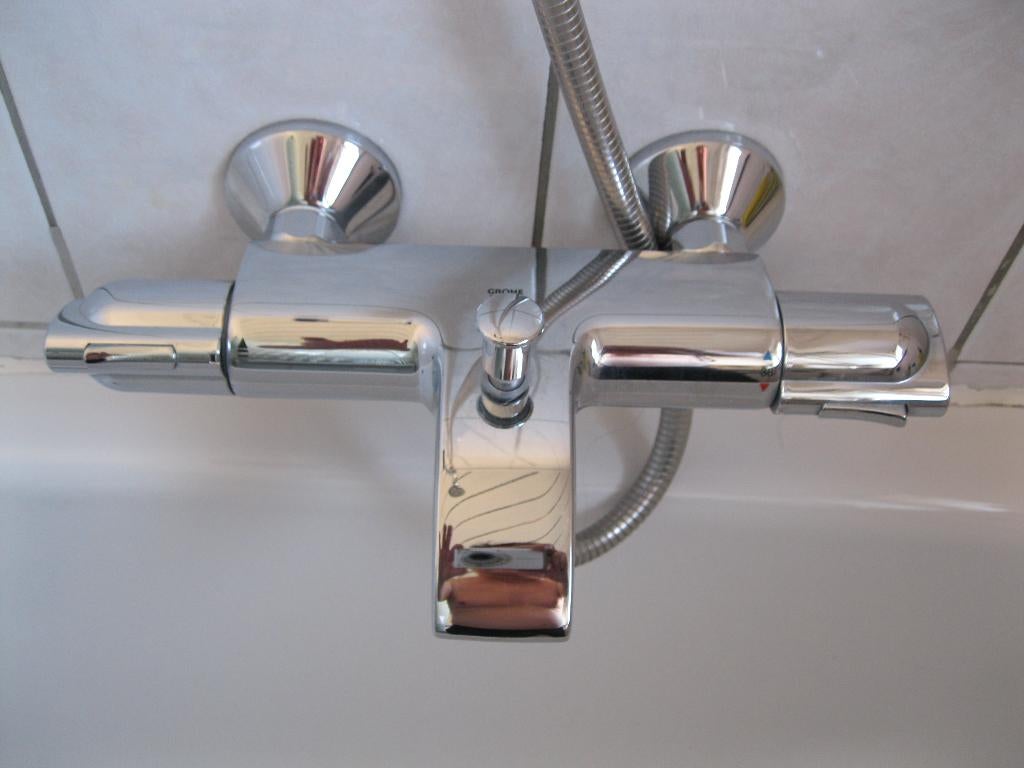 Thermostatische kraan bad + douche Grohe, Doe-het-zelf en Bouw, Ophalen, Zo goed als nieuw, Chroom, Kraan