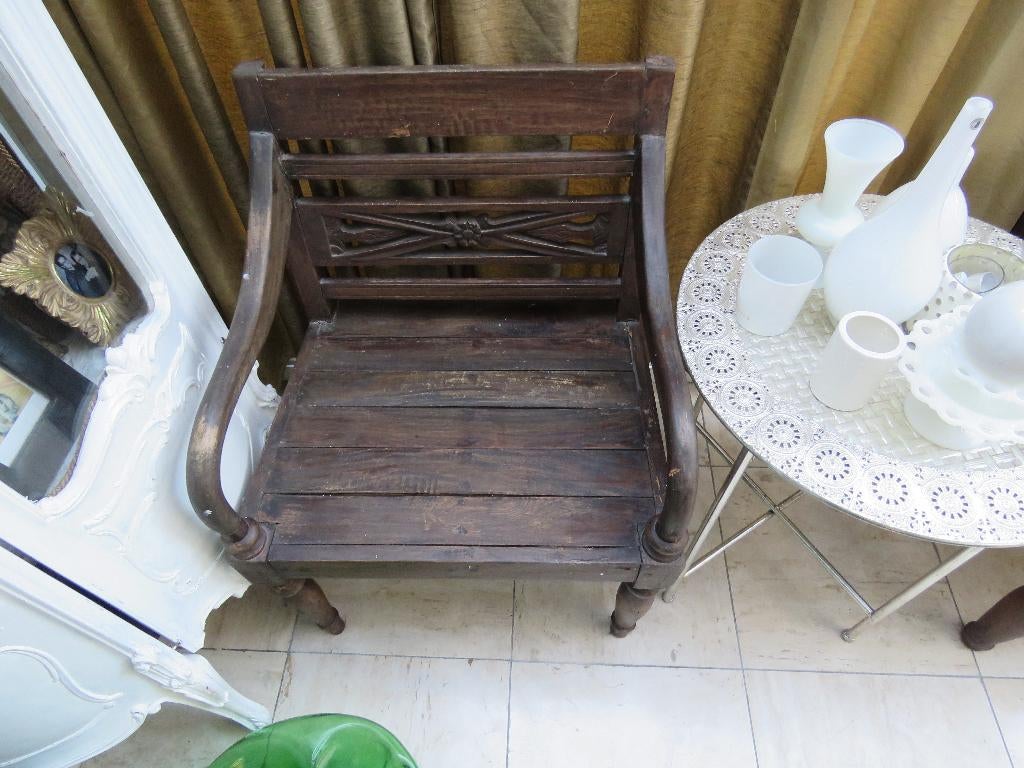 Set 2 stoelen koloniaal met armleuningen, Ophalen