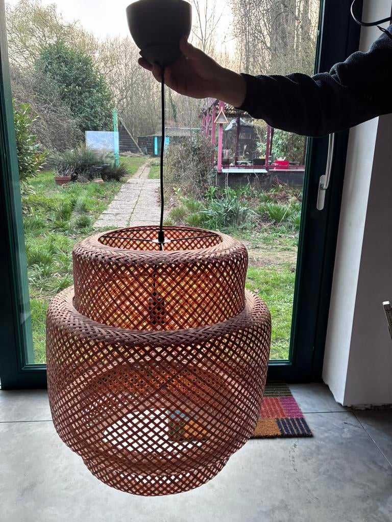 Ikea rotan hanglamp, Huis en Inrichting, Lampen | Hanglampen, Ophalen, Gebruikt