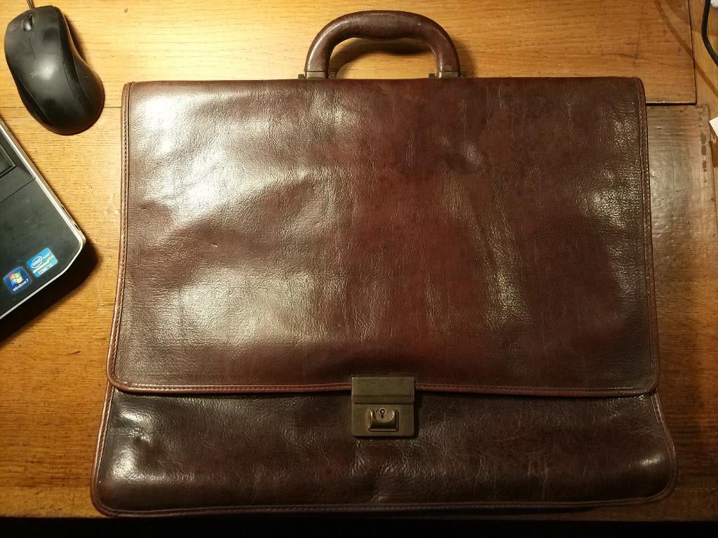 actetas laptop luxe, Handtassen en Accessoires, Tassen | Schooltassen, Ophalen, Zo goed als nieuw, Bruin, Aktetas of Boekentas