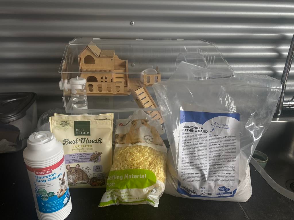 Maison pour rongeurs avec tout le nécessaire, Animaux & Accessoires, Moins de 60 cm, Comme neuf, Furet, Enlèvement