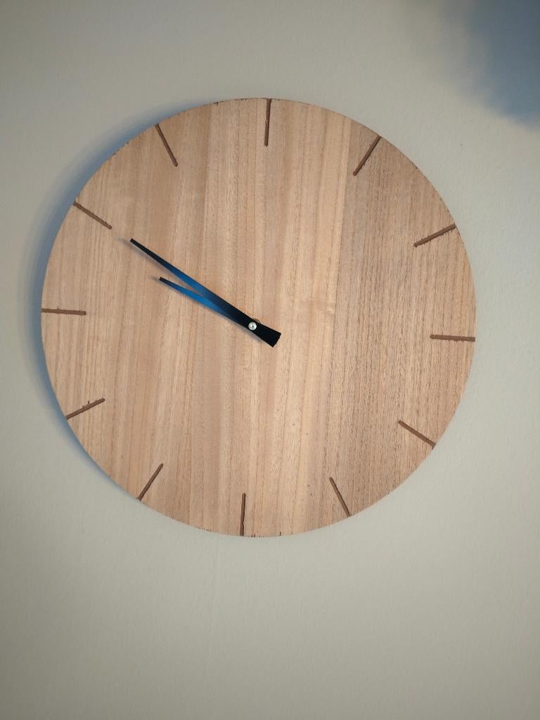 Houten wandklok, Huis en Inrichting, Ophalen, Zo goed als nieuw, Analoog, Wandklok