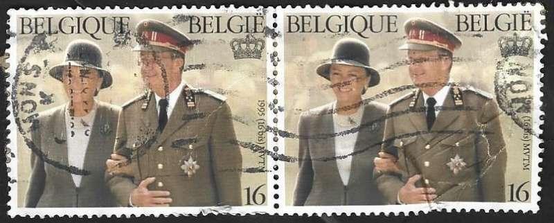 2 Postzegels België 1995 Koningsdag, Postzegels en Munten, Postzegels | Europa | België, Koninklijk huis, Frankeerzegel, Ophalen of Verzenden