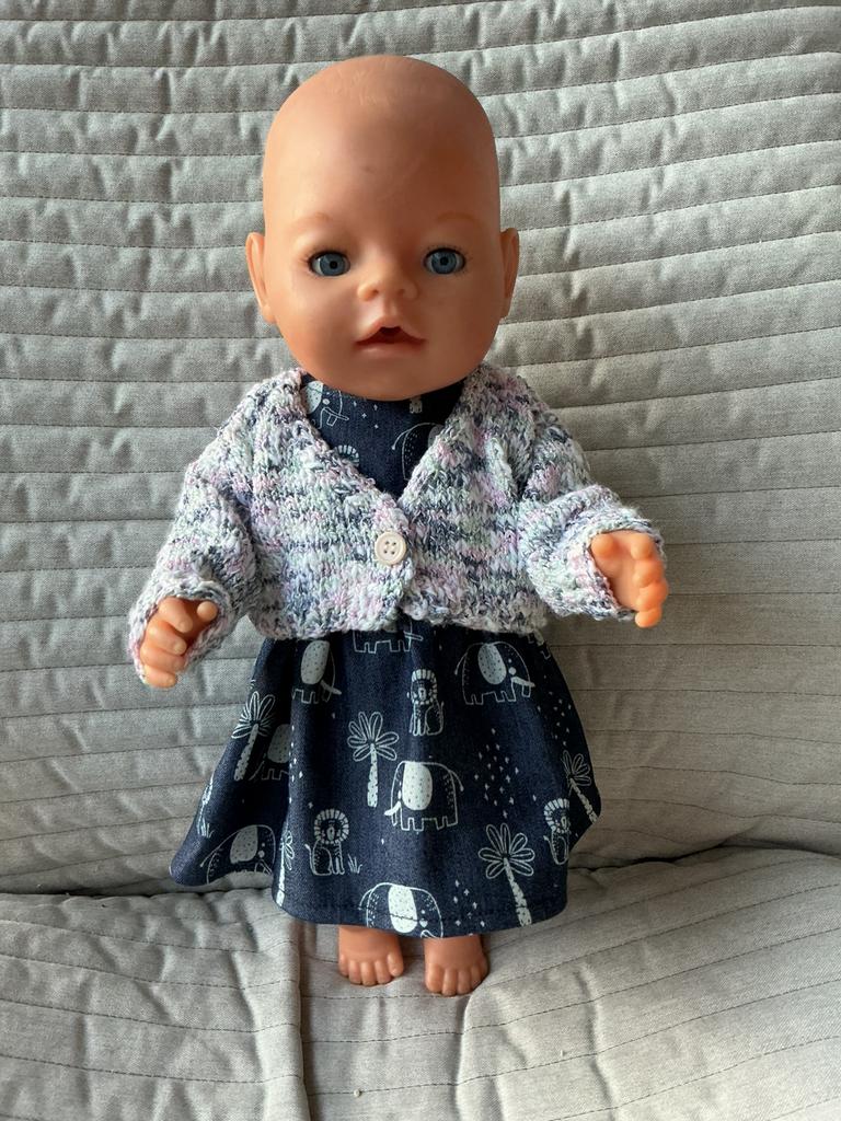 67. Babyborn: Nieuw jeans jurkje met gilletje, Ophalen of Verzenden, Nieuw, Babypop