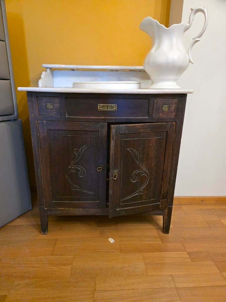 Ancien meuble vasque avec lavabo, Maison & Meubles, Enlèvement