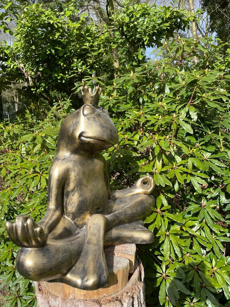 Zen kikker, tuin, zen, zwembad, vijver yoga 60cm, Tuin en Terras, Ophalen, Nieuw, Kunststof, Dierenbeeld