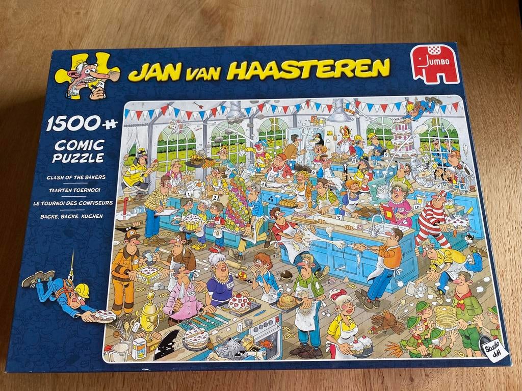 Jan van Haasteren puzzel 1500 st taarten toernooi, Enlèvement, Comme neuf